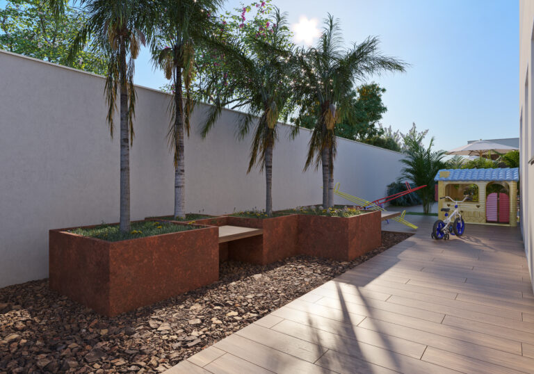 Terraço descoberto e playground